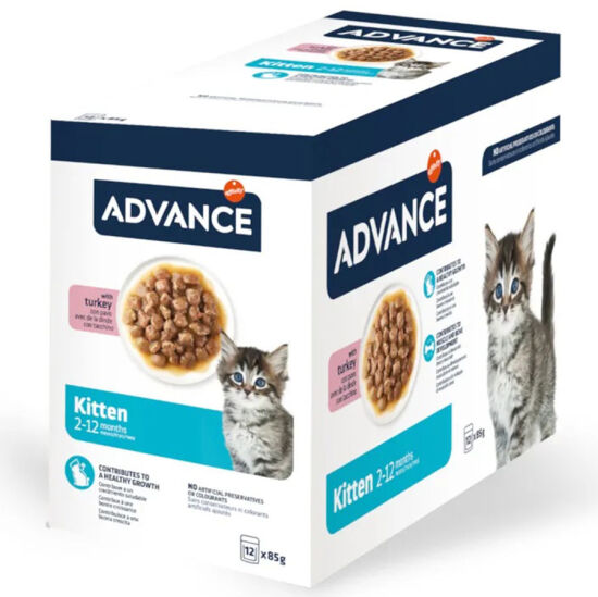 Advance Kitten Turkey Hindi Etli Yavru Kedi Yaş Maması 85 Gr x 12 Adet - 2