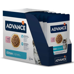 Advance Kitten Turkey Hindi Etli Yavru Kedi Yaş Maması 85 Gr x 12 Adet - Advance