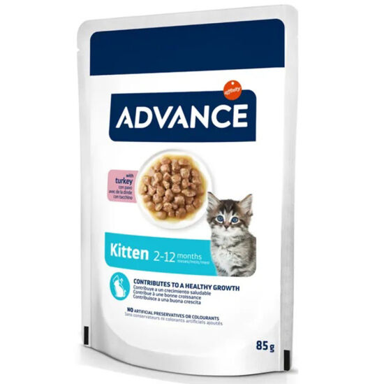 Advance Kitten Turkey Hindi Etli Yavru Kedi Yaş Maması 85 Gr x 12 Adet - 3