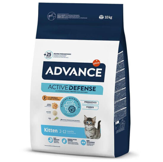 Advance Kitten Yavru Tavuk Etli Kedi Maması 10 Kg + Temizlik Mendili - 1