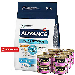 Advance Kitten Yavru Tavuk Etli Kedi Maması 10 Kg + 12 Adet Miamor Konserve 85 Gr - Advance