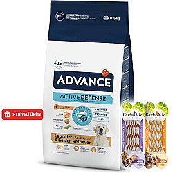 Advance Labrador Golden Retriever Irk Köpek Maması 11,5 Kg + 4 Adet Garden Mix Burgu Kemik Ödül 70 Gr - Advance