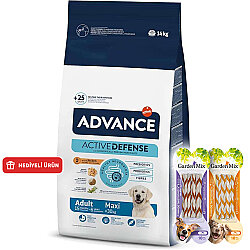 Advance Maxi Adult Tavuk Etli Köpek Maması 14 Kg + 4 Adet Garden Mix Burgu Kemik Ödül 70 Gr - Advance