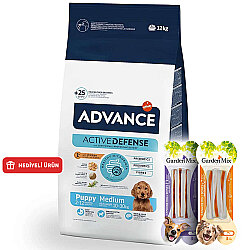 Advance Medium Puppy Tavuk Etli Yavru Köpek Maması 12 Kg + 4 Adet Garden Mix Köpek Ödül 90 Gr - Advance