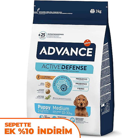 Advance Medium Puppy Tavuk Etli Yavru Köpek Maması 3 Kg - 1