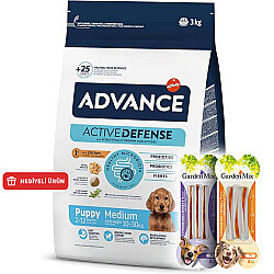 Advance Medium Puppy Tavuk Etli Yavru Köpek Maması 3 Kg + 2 Adet Garden Mix Köpek Ödül 90 Gr - Advance