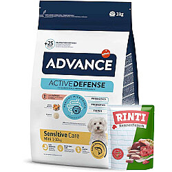Advance Mini Somonlu Küçük Irk Köpek Maması 3 Kg + 2 Adet Rinti Pouch 400 Gr - Advance