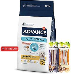 Advance Mini Sensitive Somonlu Küçük Irk Köpek Maması 7 Kg + 4 Adet Garden Mix Köpek Ödül 90 Gr - Advance