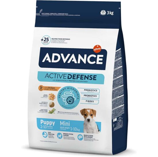 Advance Puppy Mini Küçük Irk Yavru Köpek Maması 3 Kg + Temizlik Mendili - 1