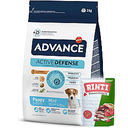 Advance Puppy Mini Küçük Irk Yavru Köpek Maması 3 Kg + 2 Adet Rinti Pouch 400 Gr - Advance