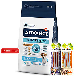 Advance Puppy Mini Küçük Irk Yavru Köpek Maması 7 Kg + 4 Adet Garden Mix Köpek Ödül 90 Gr - Advance