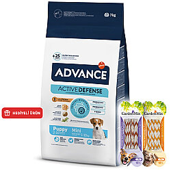 Advance Puppy Mini Küçük Irk Yavru Köpek Maması 7 Kg + 4 Adet Garden Mix Burgu Kemik Ödül 70 Gr - Advance