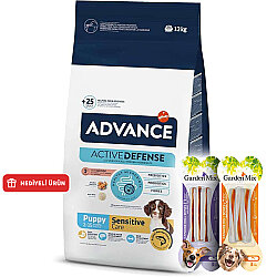 Advance Puppy Sensitive Yavru Köpek Maması 12 Kg + 4 Adet Garden Mix Köpek Ödül 90 Gr - Advance