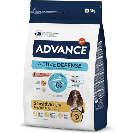 Advance Sensitive Hassas Deri Somon Köpek Maması 3 Kg + Temizlik Mendili - 1