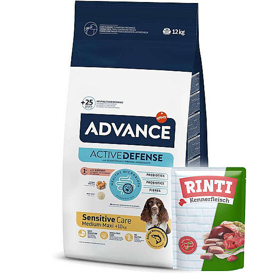 Advance Sensitive Hassas Somonlu Köpek Maması 12 Kg + 5 Adet Rinti Pouch 400 Gr - 1