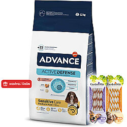 Advance Sensitive Hassas Somonlu Köpek Maması 12 Kg + 4 Adet Garden Mix Burgu Kemik Ödül 70 Gr - Advance