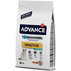 Advance - Advance Sensitive Kısırlaştırılmış Somonlu Kedi Maması 3 Kg + 2 Adet Temizlik Mendili