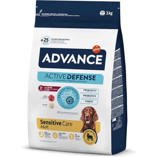 Advance Sensitive Lamb Kuzu Etli Köpek Maması 3 Kg + Temizlik Mendili - 1