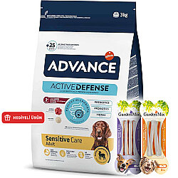 Advance Sensitive Lamb Kuzu Etli Köpek Maması 3 Kg + 2 Adet Garden Mix Köpek Ödül 90 Gr - Advance