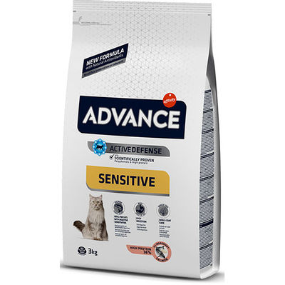 Advance Sensitive Salmon Adult Dry Cat Food 3 Kg.