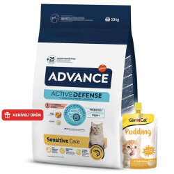 Advance Sensitive Somonlu Kedi Maması 10 Kg + 3 Adet Gimcat Kedi Pudingi 150 Gr - Advance