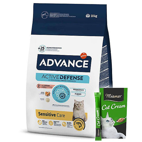 Advance Sensitive Somonlu Kedi Maması 10 Kg + 5 Adet Miamor Kedi Kreması 6 x 15 Gr - 1