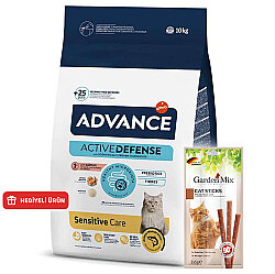 Advance Sensitive Somonlu Kedi Maması 10 Kg + 10 Adet Garden Mix Kedi Stick Ödül 3x5 Gr - Advance