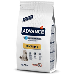 Advance - Advance Sensitive Somonlu Yetişkin Kedi Maması 1.5 Kg + Temizlik Mendili