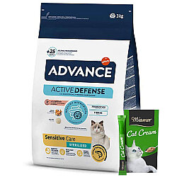 Advance Sensitive Sterilised Salmon Adult Dry Cat Food 3 Kg. - Advance