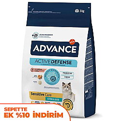 Advance Sensitive Sterilised Salmon Adult Dry Cat Food 3 Kg. - Advance