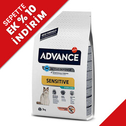 Advance Sensitive Sterilised Salmon Adult Dry Cat Food 3 Kg. - Thumbnail