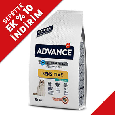 Advance Sensitive Sterilised Salmon Adult Dry Cat Food 3 Kg.