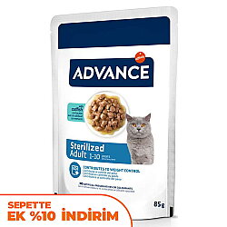 Advance Sterilised Codfish Morina Balıklı Kısırlaştırılmış Kedi Yaş Maması 85 Gr - Advance