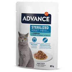 Advance - Advance Sterilised Codfish Morina Balıklı Kısırlaştırılmış Kedi Yaş Maması 85 Gr