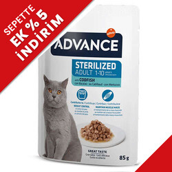 Advance - Advance Sterilised Codfish Morina Balıklı Kısırlaştırılmış Kedi Yaş Maması 85 Gr