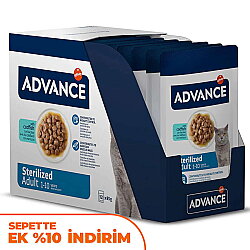 Advance Sterilised Codfish Morina Balıklı Kısırlaştırılmış Kedi Yaş Maması 85 Gr x 12 Adet - Advance