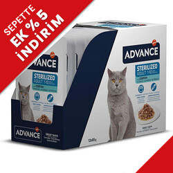 Advance - Advance Sterilised Codfish Morina Balıklı Kısırlaştırılmış Kedi Yaş Maması 85 Gr x 12 Adet