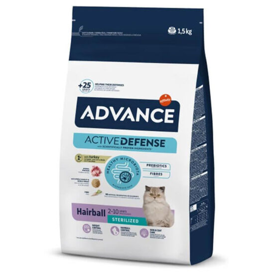 Advance Sterilised Hairball Kısırlaştırılmış Kedi Maması 1,5 Kg + Temizlik Mendili - 1