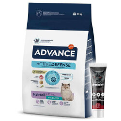 Advance Sterilised Hairball Kısırlaştırılmış Kedi Maması 10 Kg + Pro Choice Vitamin Macun 100 ML - Advance