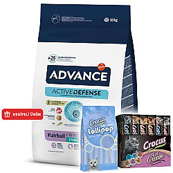 Advance Sterilised Hairball Kısırlaştırılmış Kedi Maması 10 Kg + Crocus Krema 60x15 Gr + Crocus 10'lu Lolipop Ödül - Advance