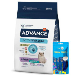 Advance Sterilised Hairball Kısırlaştırılmış Kedi Maması 10 Kg + 2 Adet Supreme 4x14 Gr Kedi Crema - Advance
