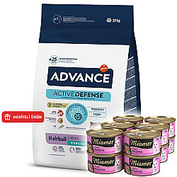 Advance Sterilised Hairball Kısırlaştırılmış Kedi Maması 10 Kg + 12 Adet Miamor Konserve 85 Gr - Advance