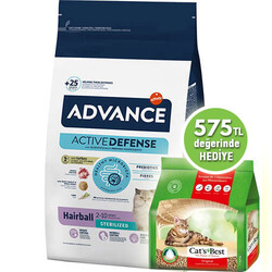 Advance - Advance Sterilised Hairball Kısırlaştırılmış Kedi Maması 10 Kg + Cats Best 5 Lt Kum