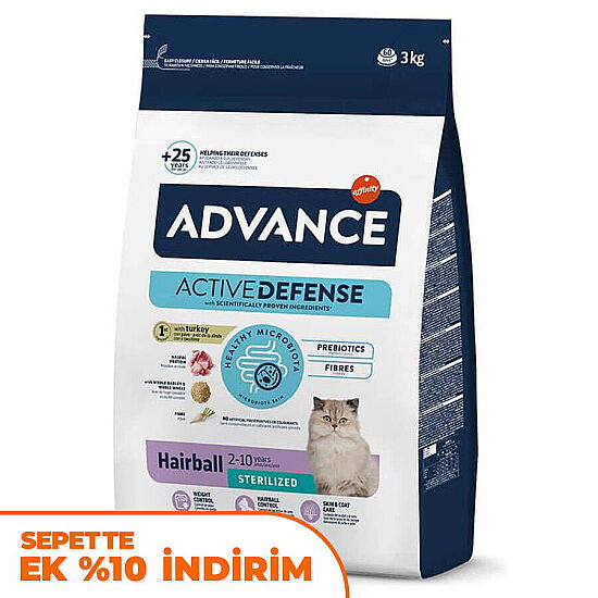 Advance Sterilised Hairball Kısırlaştırılmış Kedi Maması 3 Kg - 1