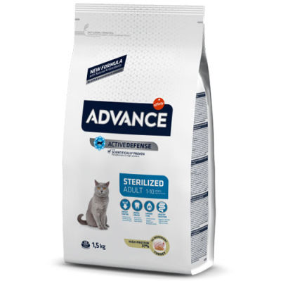 Advance Sterilised Turkey Adult Dry Cat Food 1,5 Kg.