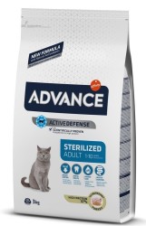 Advance Sterilised Turkey Adult Dry Cat Food 3 Kg. - Thumbnail