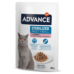 Advance - Advance Sterilised Turkey Hindi Etli Kısırlaştırılmış Kedi Yaş Maması 85 Gr