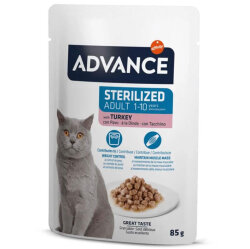 Advance Sterilised Turkey Hindi Etli Kısırlaştırılmış Kedi Yaş Maması 85 Gr - Advance