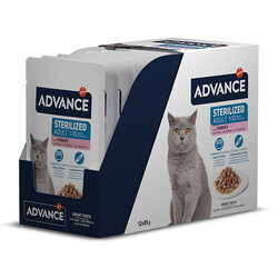 Advance - Advance Sterilised Turkey Hindi Etli Kısırlaştırılmış Kedi Yaş Maması 85 Gr x 12 Adet