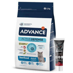 Advance Sterilized Kısırlaştırılmış Hindili Kedi Maması 1,5 Kg + Pro Choice Vitamin Macun 100 ML - Advance